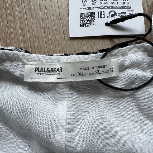 NWT Pull&Bear Black and White Gingham Strappy Mini Dress Size XL - Picture 13 of 13